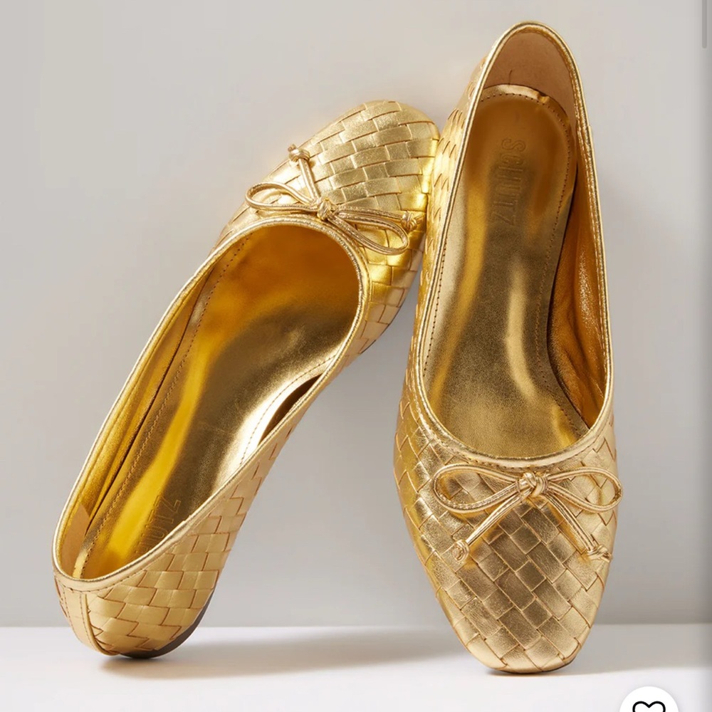 Schutz -Gold Woven Ballet Flats